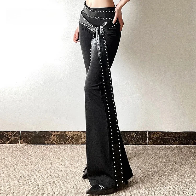 Studded Belt Gothic Punk Pants