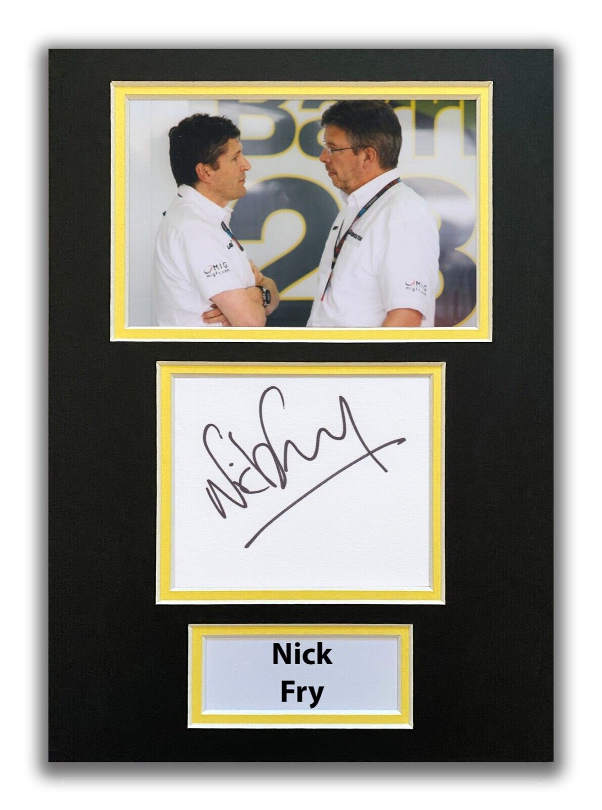 NICK FRY HAND SIGNED A4 MOUNTED Photo Poster painting DISPLAY - BRAWN - F1 AUTOGRAPH.