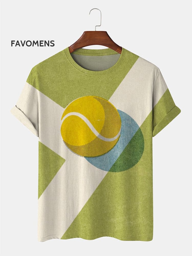 Tennis Sport Art Print T-Shirt Multicolor / S