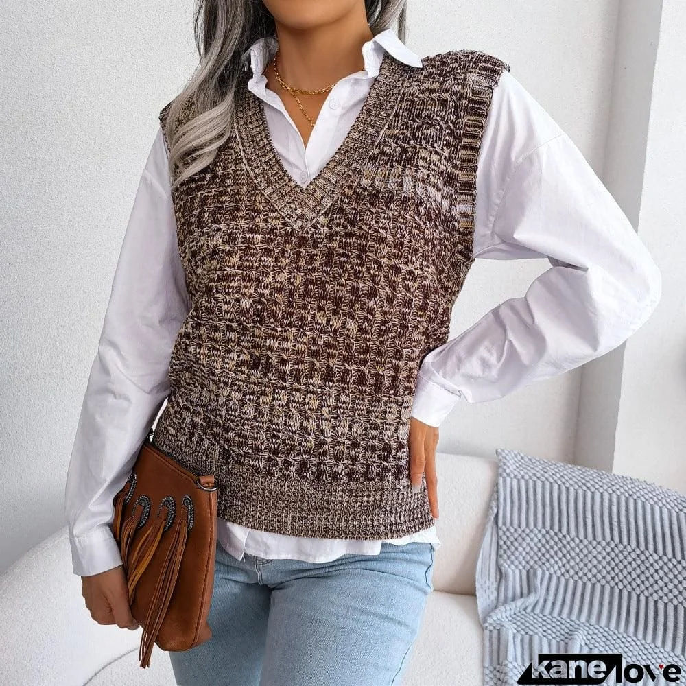 Heathered V-Neck Sweater Vest