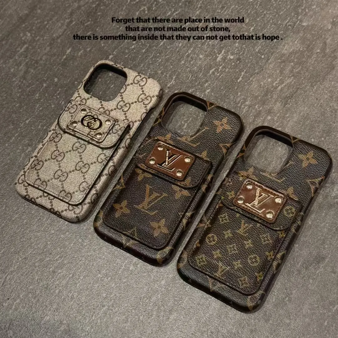 Iconic LV Monogram Canvas Back Card Holder Classic Gucci Ophidia GG Leather Apple iPhone Case Samsung Cover