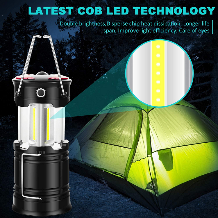 Rechargeable Battery COB LED Flashlight Camping Tent Light Lantern Lamp Magnetic