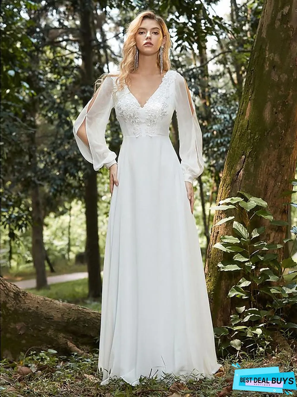 Women's A-Line Dress Maxi Long Dress Long Sleeve Solid Color Lace Fall Spring Hot Elegant Formal White Dresses