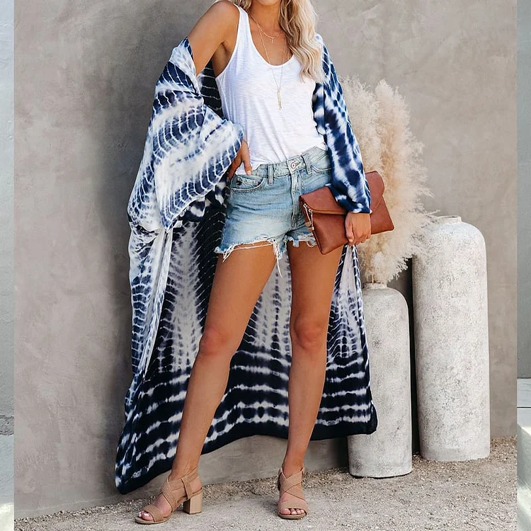 Tie Dye Cardigan Beach Kimono Bikini Cover Up