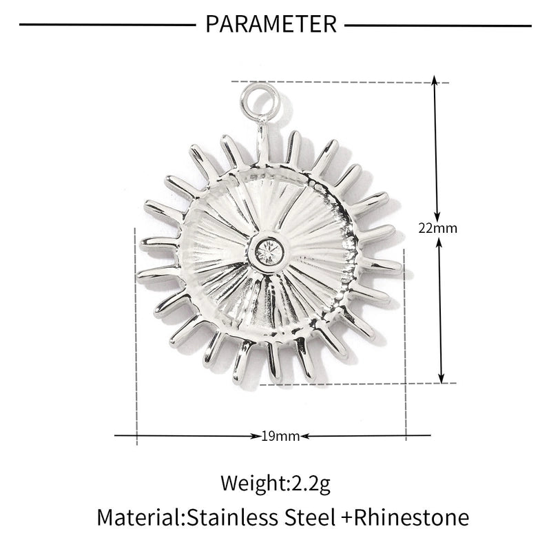 3 PCS/Package Titanium Steel Rhinestones Solid Color Jewelry Accessories Pendant