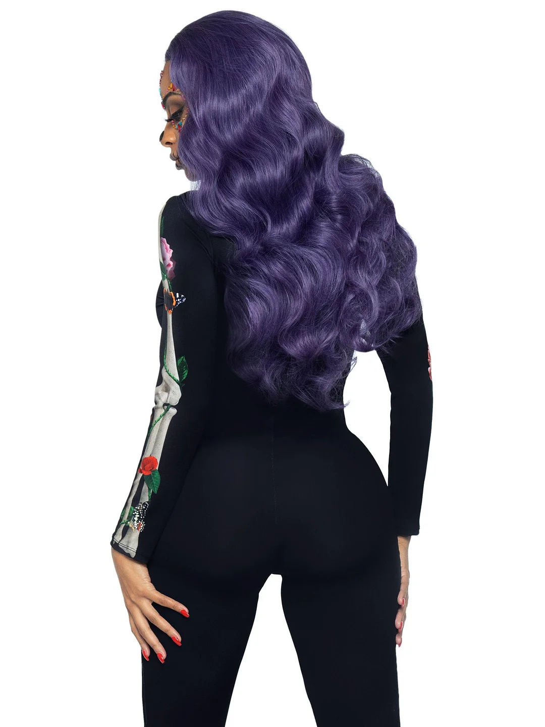 3D Floral Skeleton Catsuit Costume