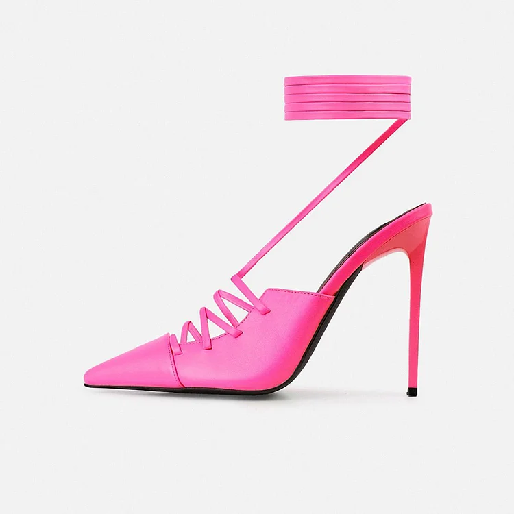 Hot Pink Strappy Pumps Vdcoo