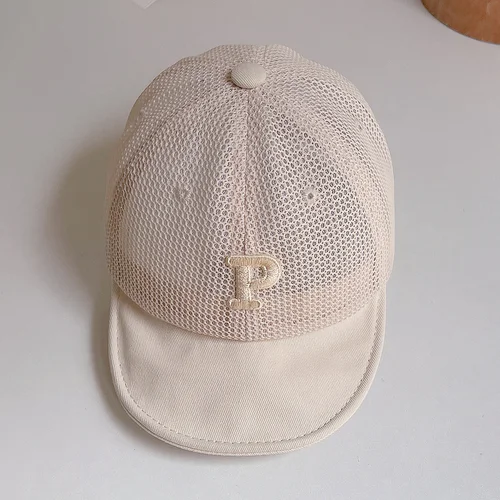 Casual Boy Mesh Baseball Cap Kids Letter Embroidered Cap Infant Short Brim Unisex Snapback Trucker Hat Girls Summer Toddler Gift