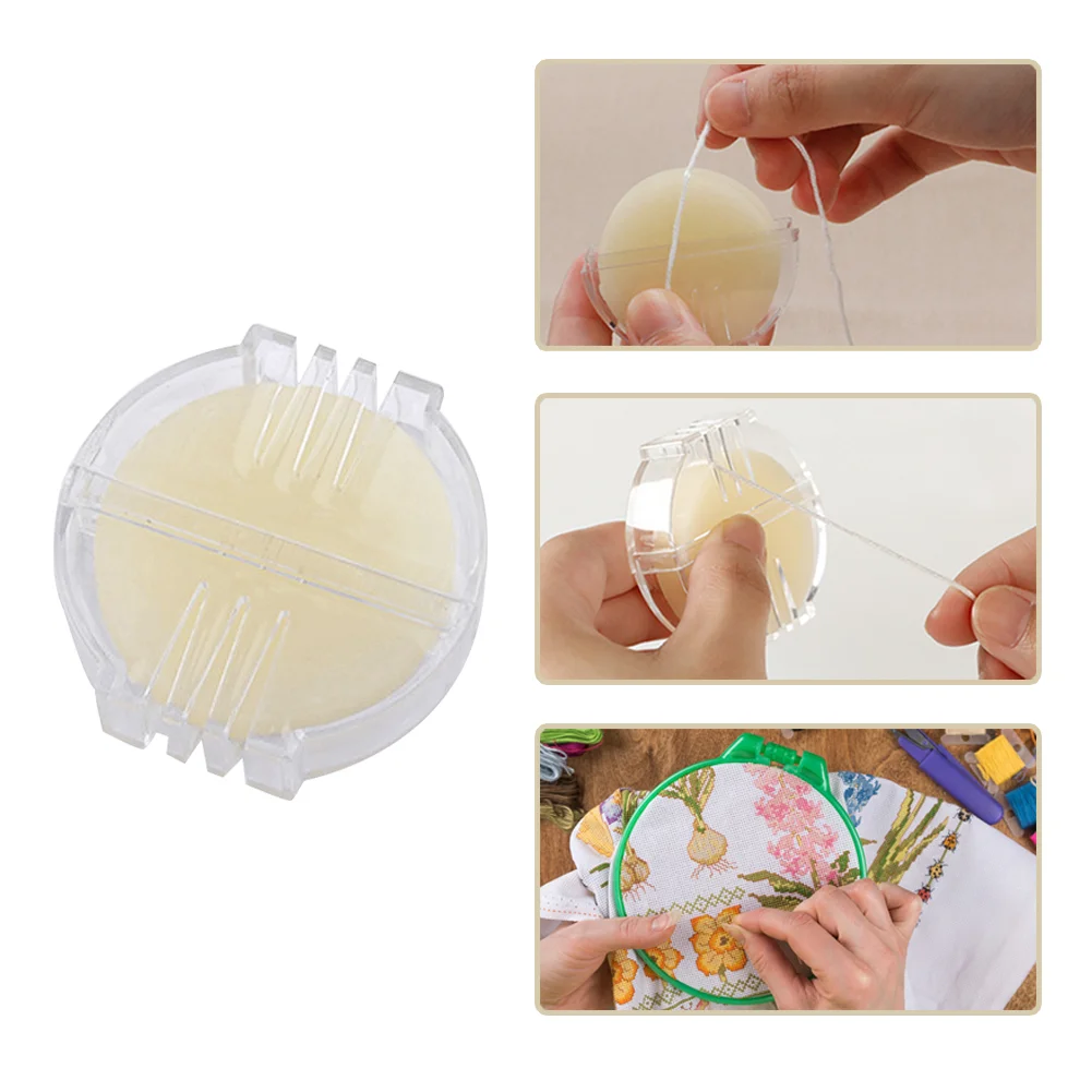 Water-soluble Embroidery Thread Beeswax Block with Box DIY Cross Stitch Wax