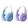 Light-Up Wireless BT Headphones Rechargeable Kawaii Wireless BT5.3 Headset Gradient Color HiFi Stereo Gaming Earphones for Home Office School Outdoor Travel