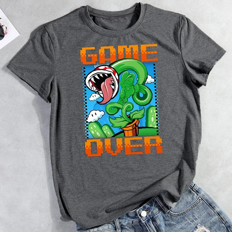 game over Round Neck T-shirt