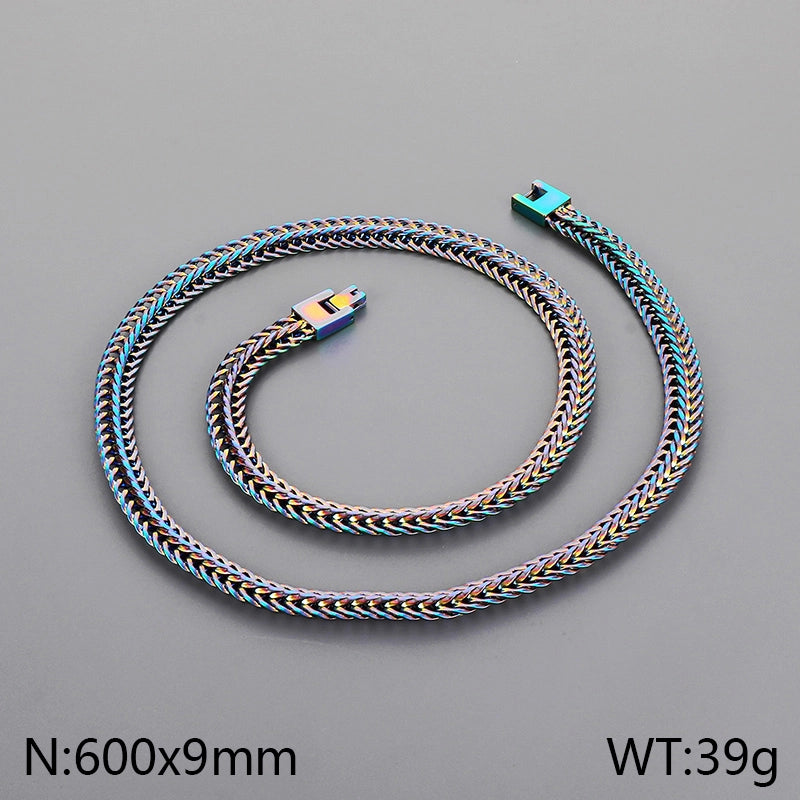 Jewelry Rock Solid Color 304 Stainless Steel 18K Gold Plated Necklace