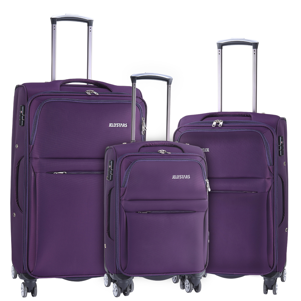 JELLYSTARS 3-Piece Softside Suitcases with Wheels 20 24 28 inches ...
