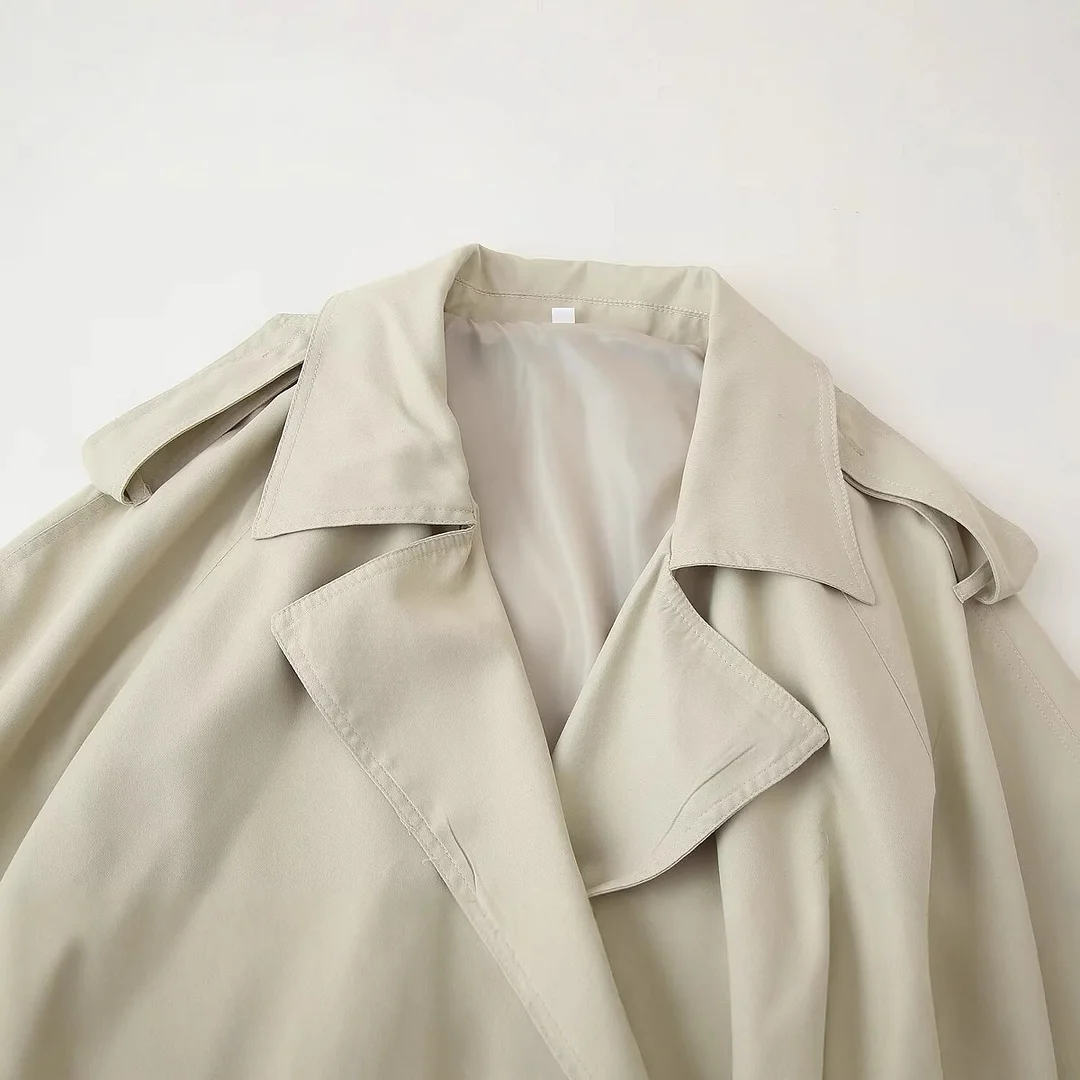 Nigikala Nigikala Spring And Autumn Fashion Casual Collar With Belt Hanging Shoulder Coat Female M6123