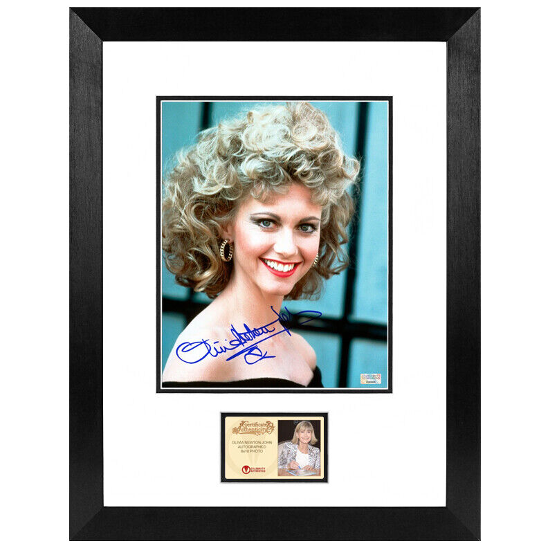 Olivia Newton-John Autographed Grease Sandy 8x10 Framed Photo Poster painting