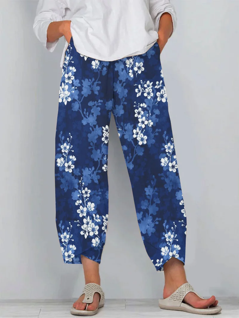 Women's Floral Print Loose Casual Pants