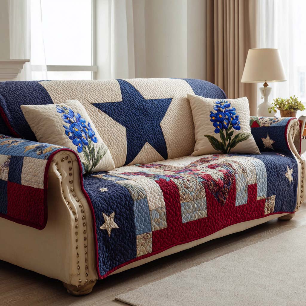 Timeless Americana Quilted Sofa Cover NCU0XD2264 everthome