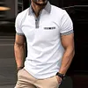 Gioiacombo&trade; Polo da uomo a maniche corte casual con bottoni pied de poule estivi da uomo