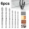 6PCS 4-Blade Saw Tooth Eccentric Drill Bit High-Strength Eccentric Twist Drill