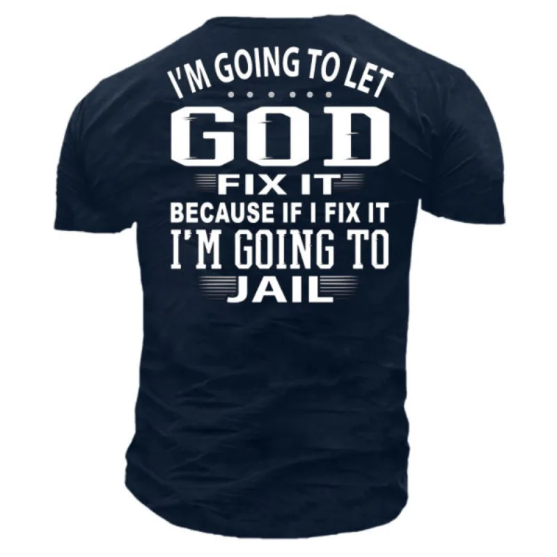 Men's Short Sleeve Letter Print T-Shirt