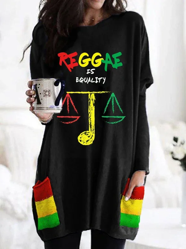 Reggae Is Equality Print Dress