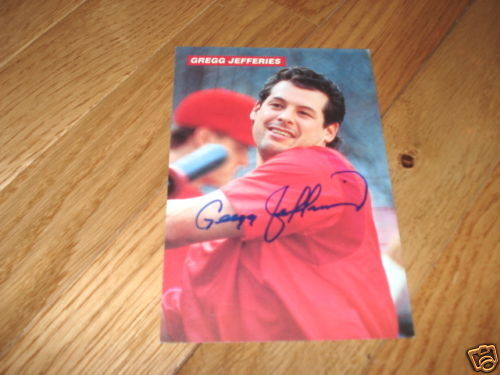 Gregg Jefferies Signed Auto'd 4x6 Baseball Card Photo Poster painting