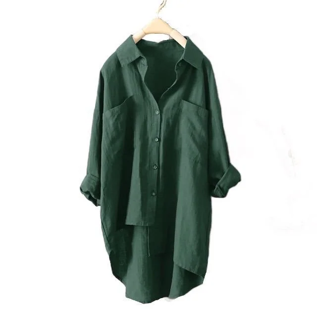 Uveng Uveng Casual Wind Pure Color Shirt Autumn Versatile New Women's Cardigan Double Pocket Long Sleeve Temperament Jacket