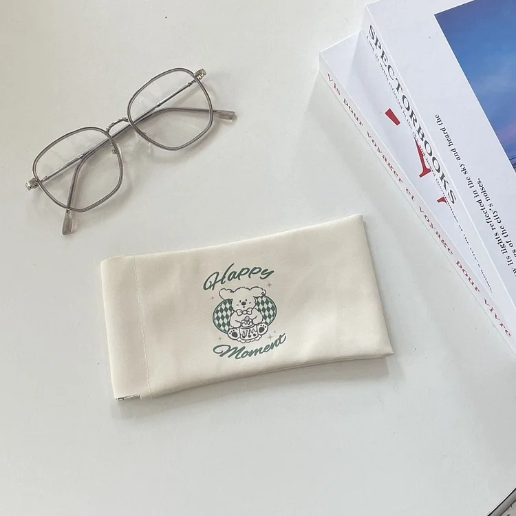 Cute Puppy Sun Glasses Case PU Leather Automatic Closing Sunglasses Protective Cover Soft Shell Portable Eyewear Storage Bag