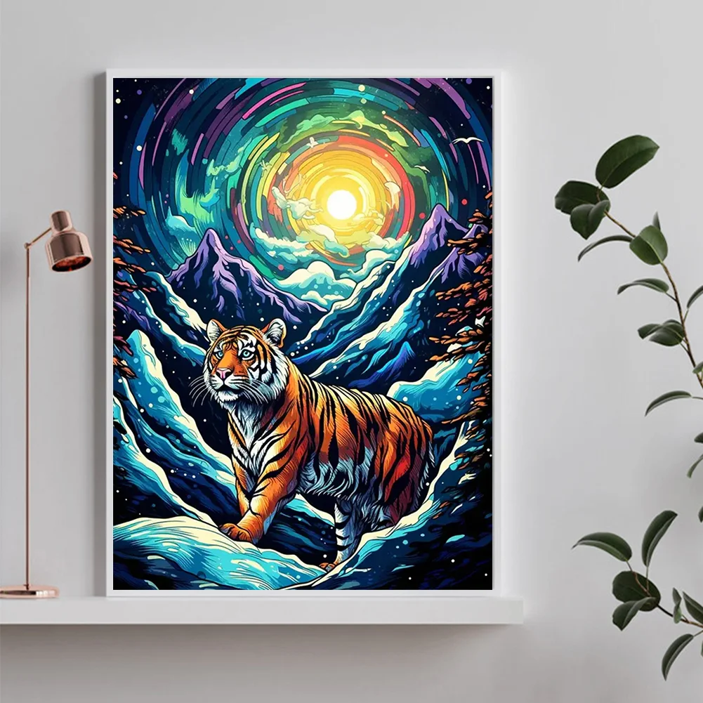 Diamond Painting - Full Round Drill - Abstract Tiger(Canvas|30*40cm)