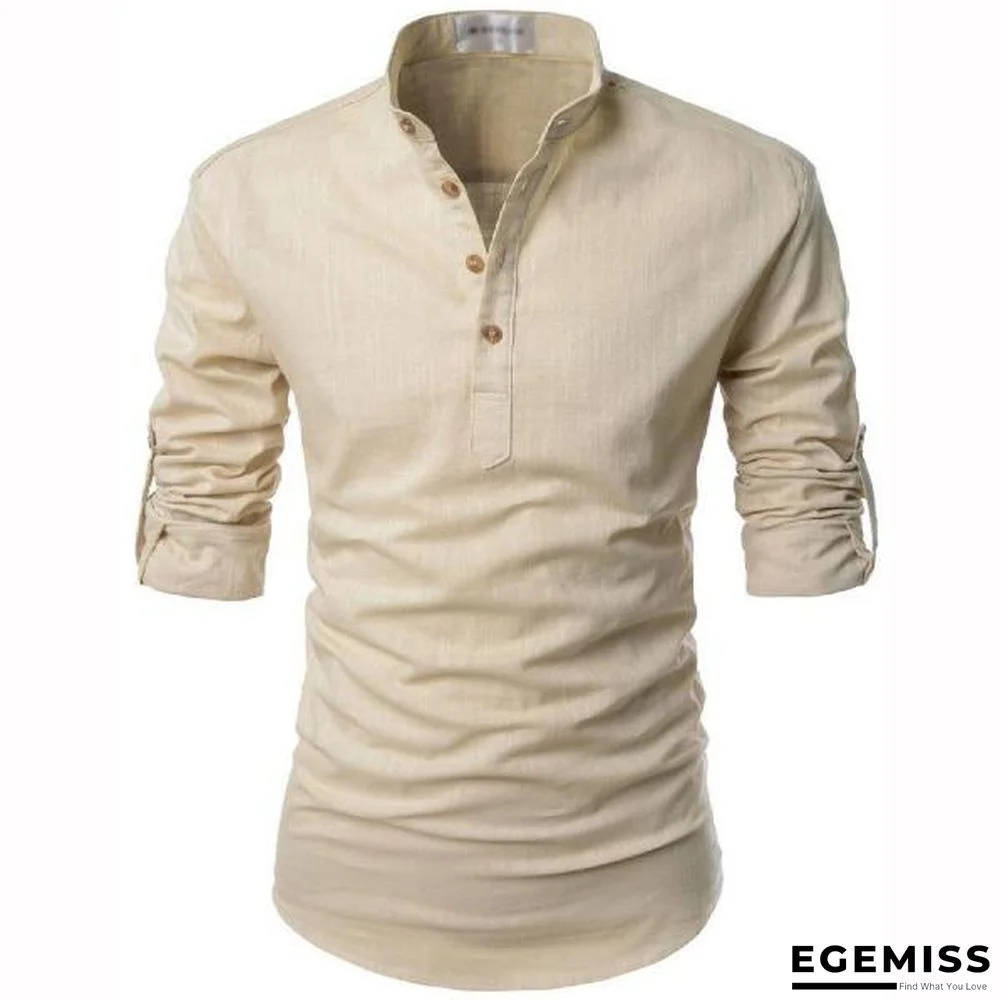 Men's Stand Neck Long Sleeve Shirt | EGEMISS