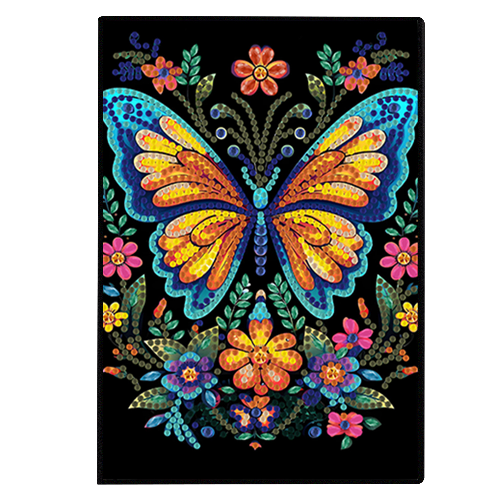 50 Pages A5 Special Shaped Butterfly 5D Diamond Painting Notebook for Boys Girls