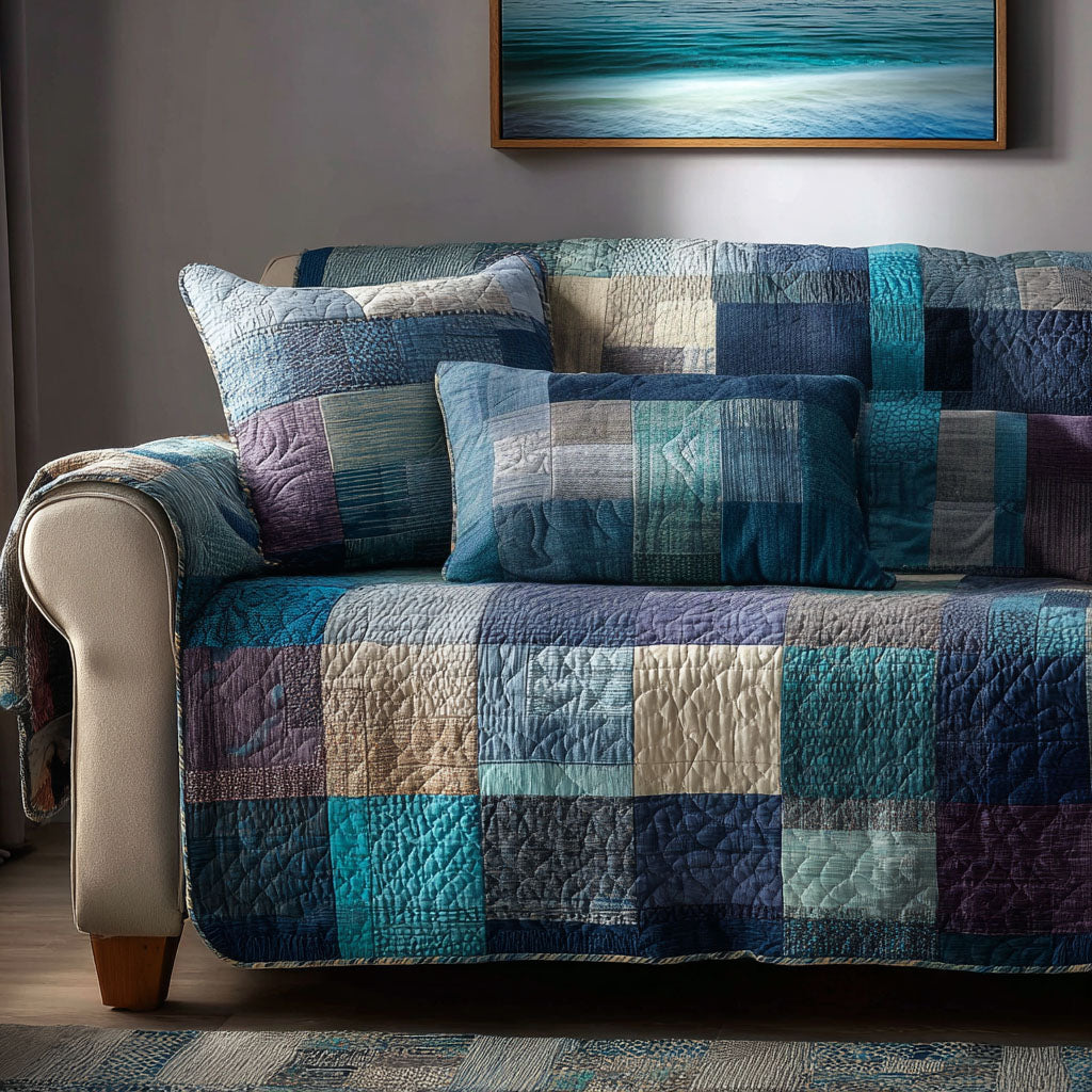 Marine Patch Quilted Sofa Cover NCU0NT12097 everthome