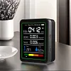 5 In 1 Formaldehyde Monitor with Holder Carbon Dioxide Detector USB Rechargeable TVOC Detector Temperature Humidity Home Air Quality Monitor