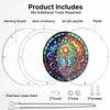 (25cm)DIY Acrylic Jigsaw Puzzle Window Hanging with Hanging Chain DIY Stained Glass Decoration Round Window Puzzle Decor for DIY Craft Project (Stained Glass Tree of Life)