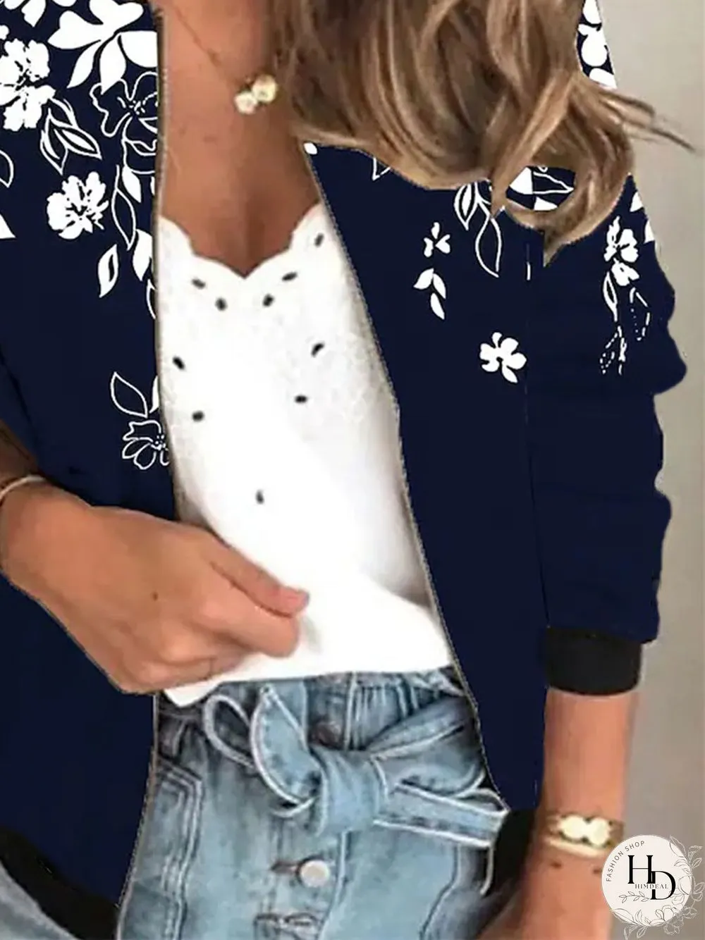 Stand Collar Jersey Jacket