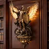 Archangel Michael Resin Wall Sconce Gothic LED Ambient Glow