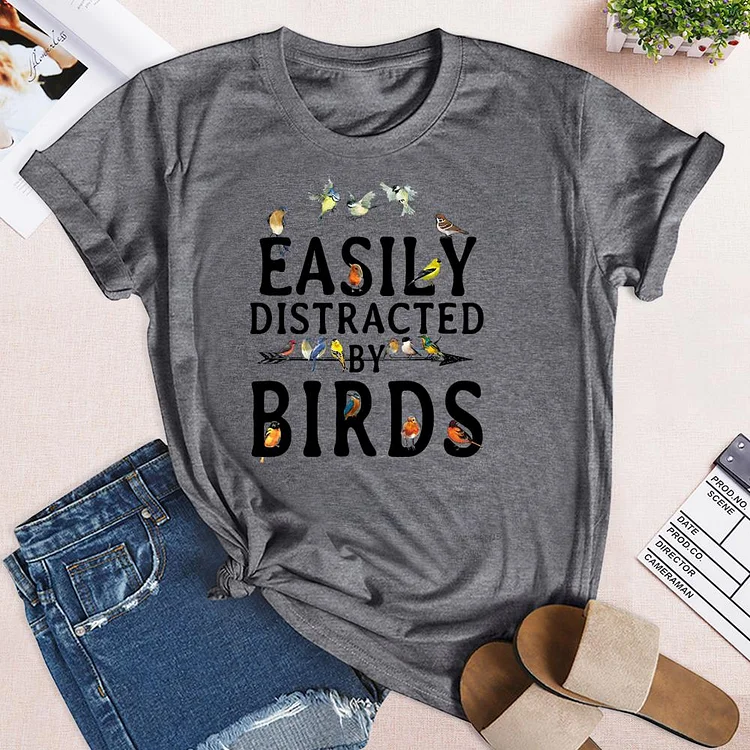 Easily Distracted by Birds T-Shirt-03545-Annaletters