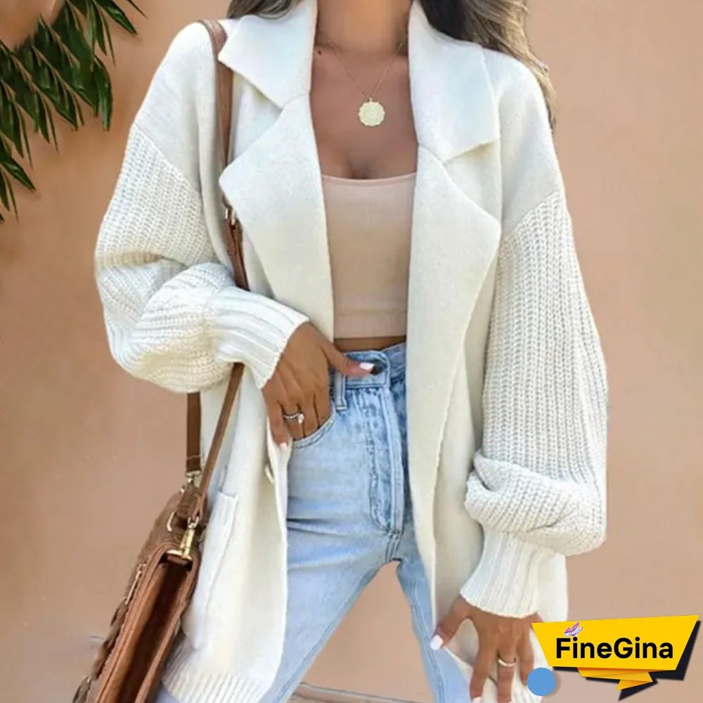 White Plain Open Front Cardigan