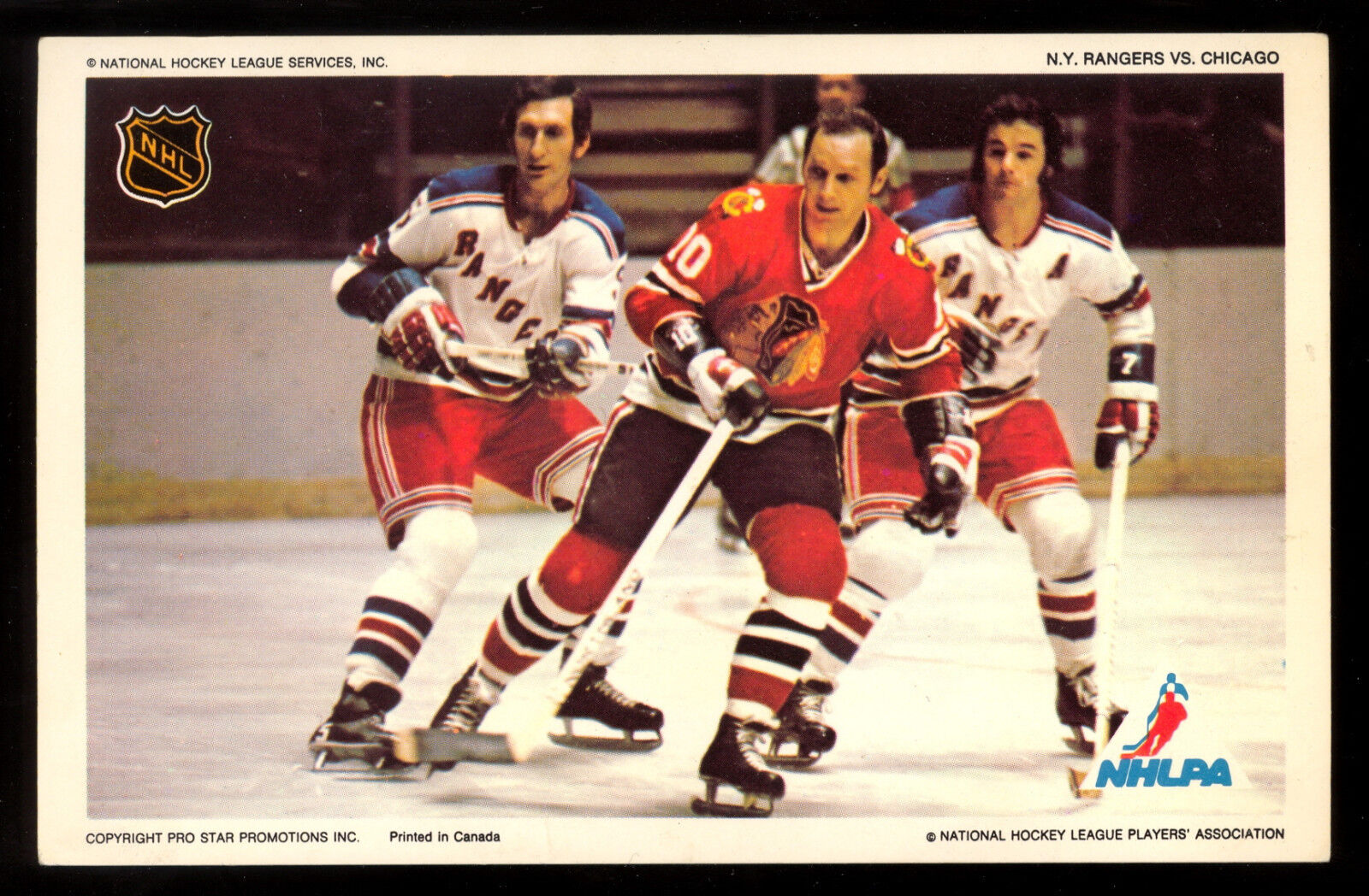 1971-72 NHLPA PRO STAR PROMOTIONS Photo Poster painting HULL seilng GILBERT Rangers black hawks