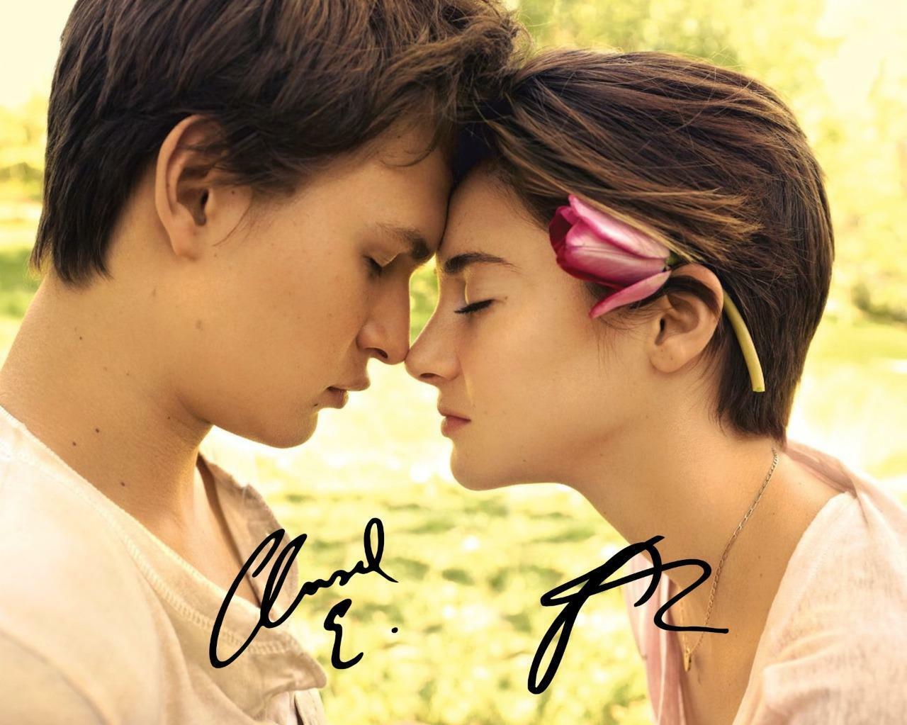 The Fault In Our Stars Woodley Elgort SIGNED AUTOGRAPHED 10X8 REPRO PRINT Photo Poster painting