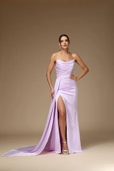 Light purple 2025 strapless dress