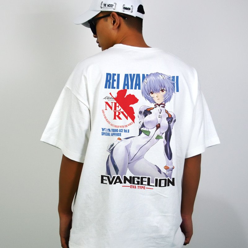 Pure Cotton Evangelion Anime Girl Retro Graphic T-shirt weebmemes