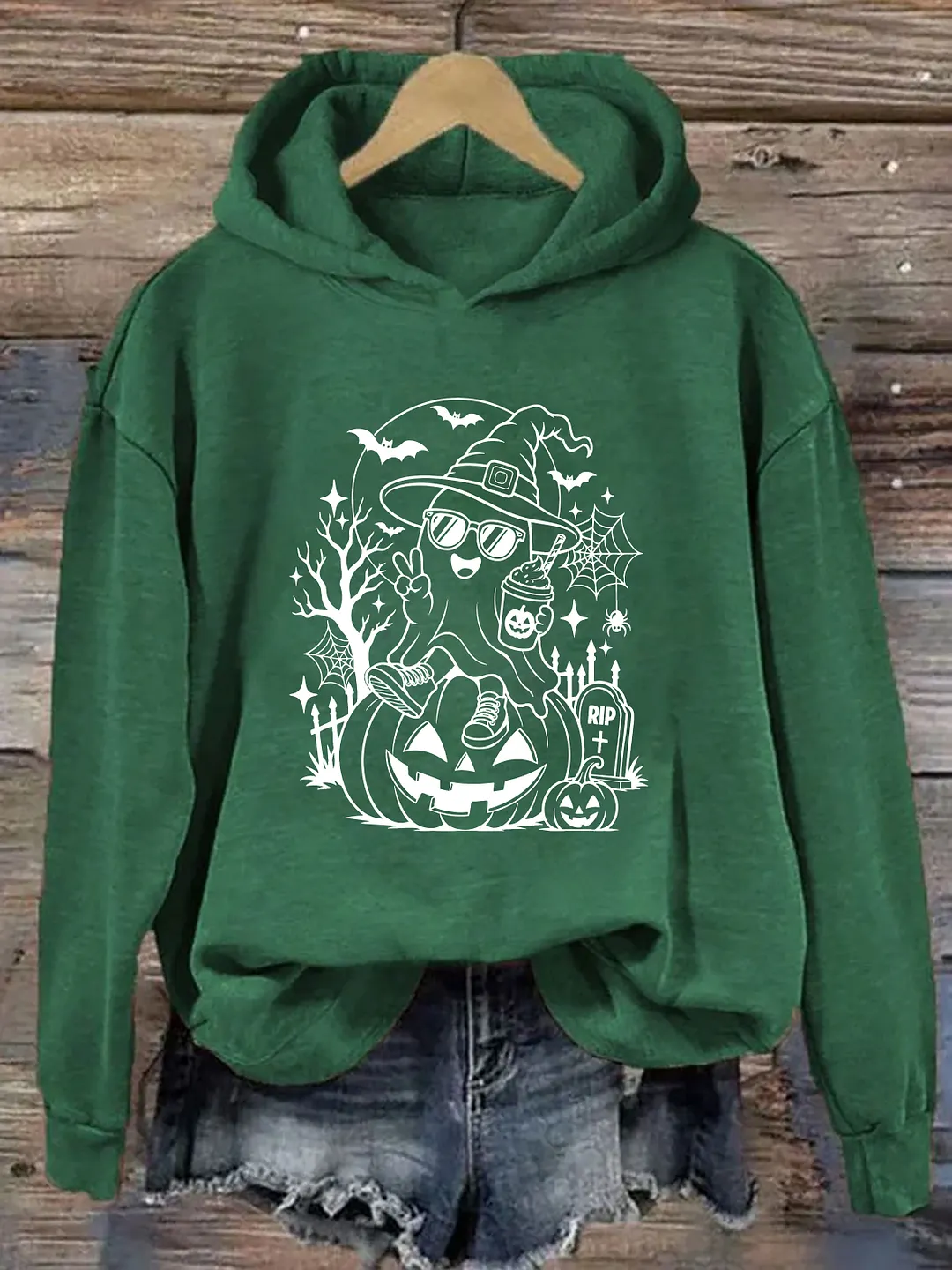 Spooky Witch Ghost Halloween Hoodie