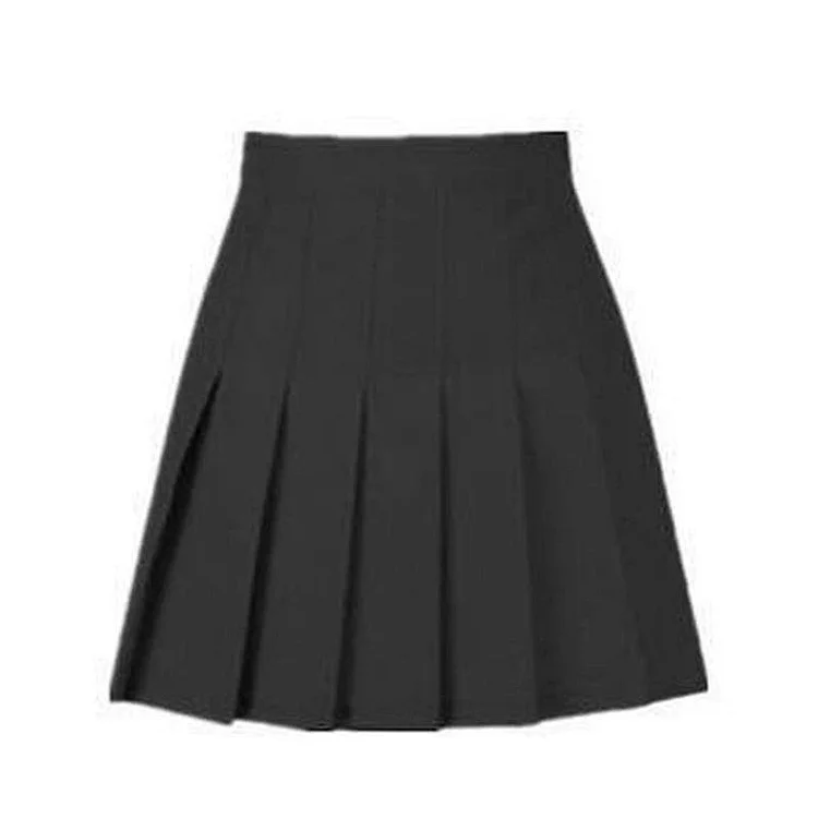 Pure Color Pleated Skirt