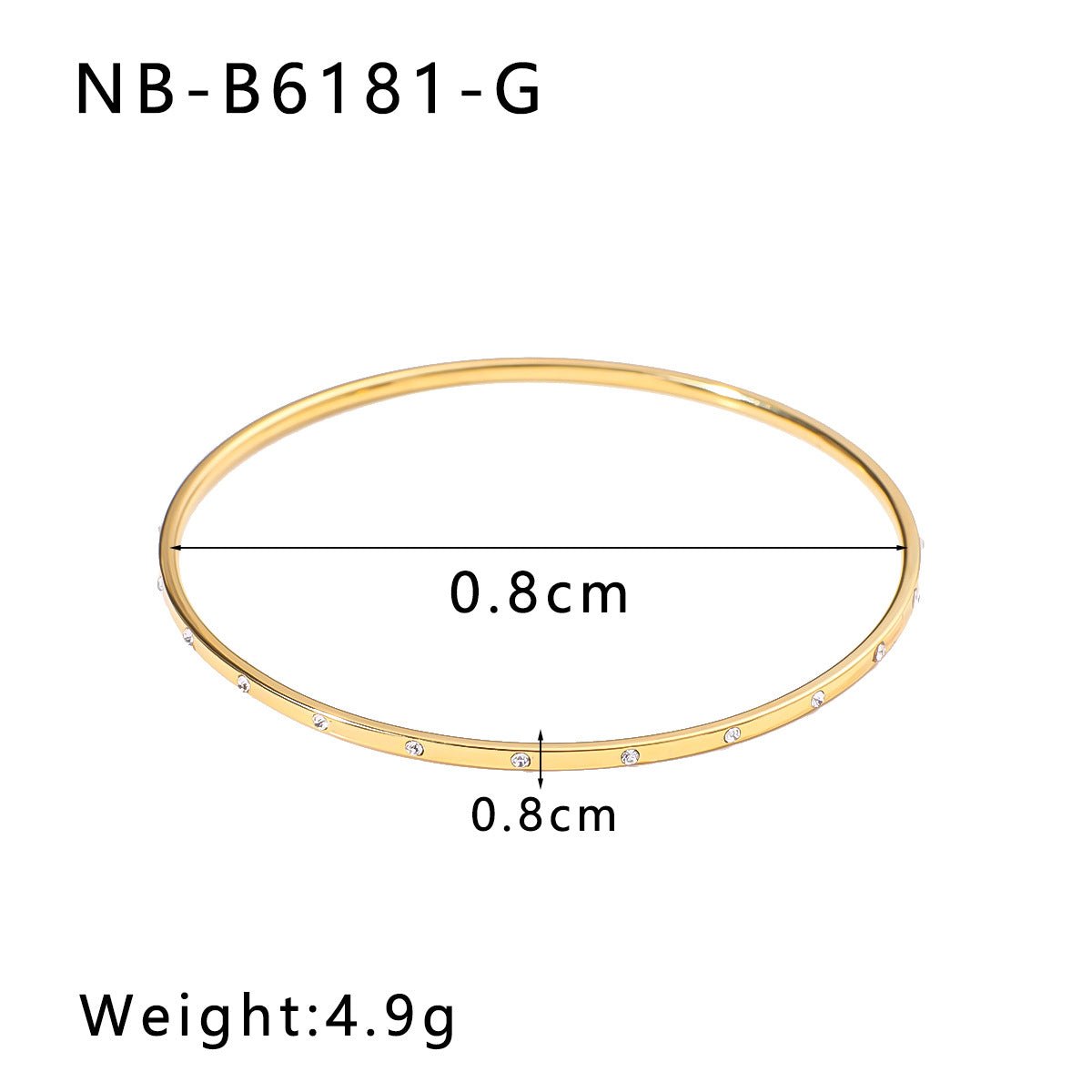 Stainless Steel 18K Gold Plated Bracelet Geometric Buckle Open Bracelet Inlaid With Rhinestones Bracelet