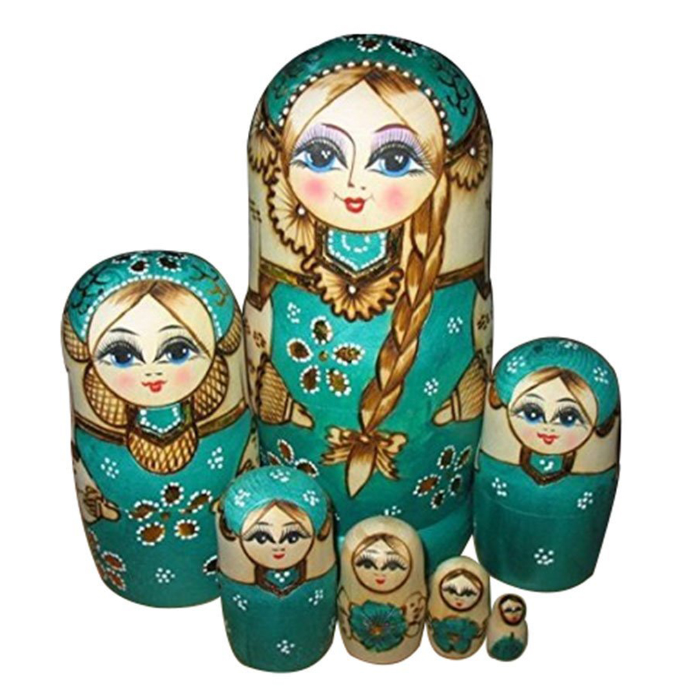 

7pcs Braid Girl Matryoshka Nesting Dolls, 501 Original