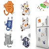 (US Local)6Pcs Acrylic Runaway Cat Diamond Art Refrigerator Magnets Sticker for Beginners