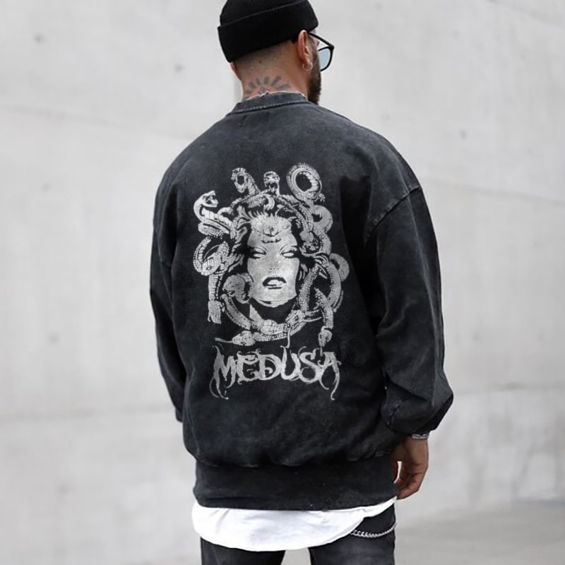 Medusa letter printed sweatshirt designer -  UPRANDY