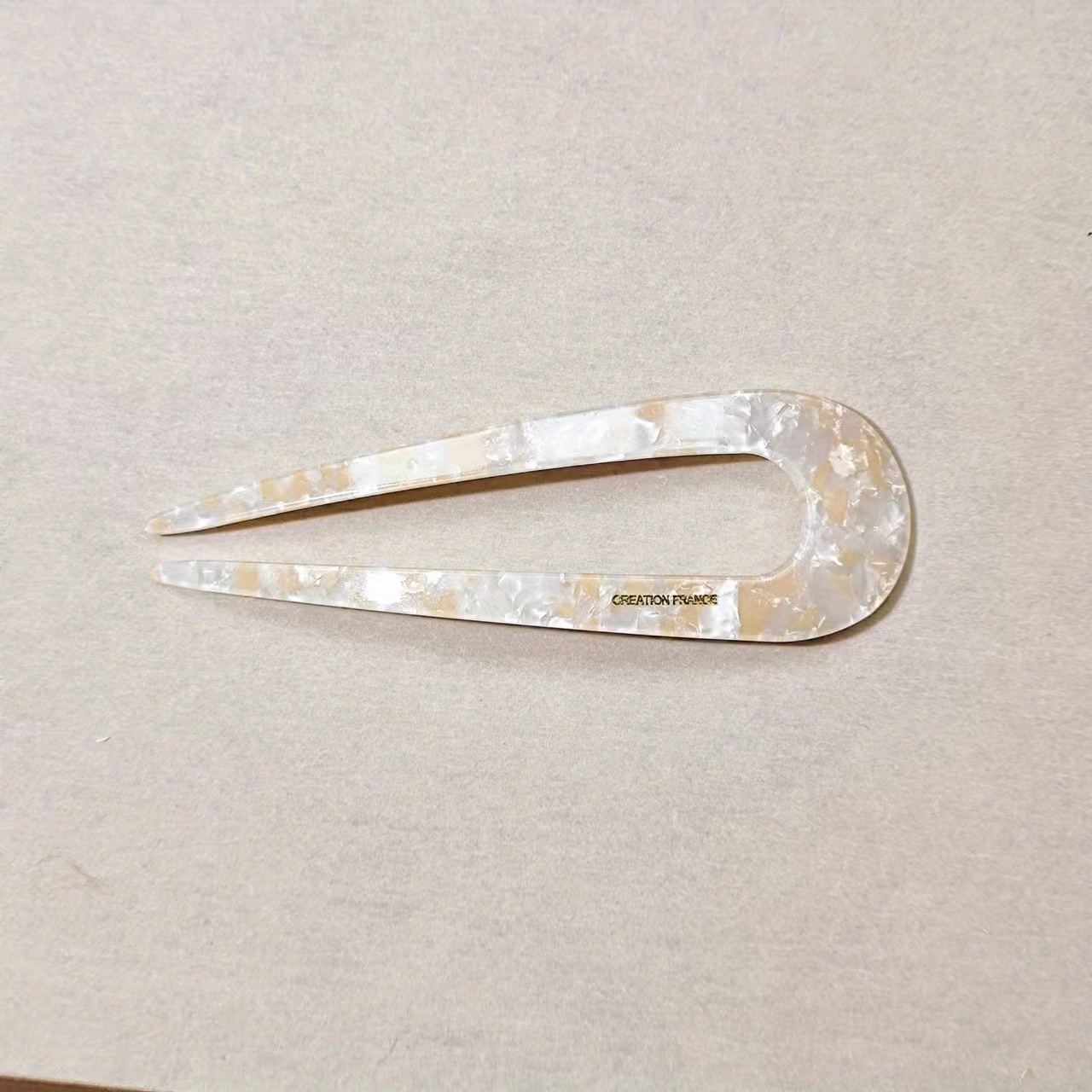 1pc Acetate U-Shaped Hair Clip, Elegant Women's Resin Hair Fork, Fashionable Gradient Color Design, Hairstyle Accessory for Daily Use