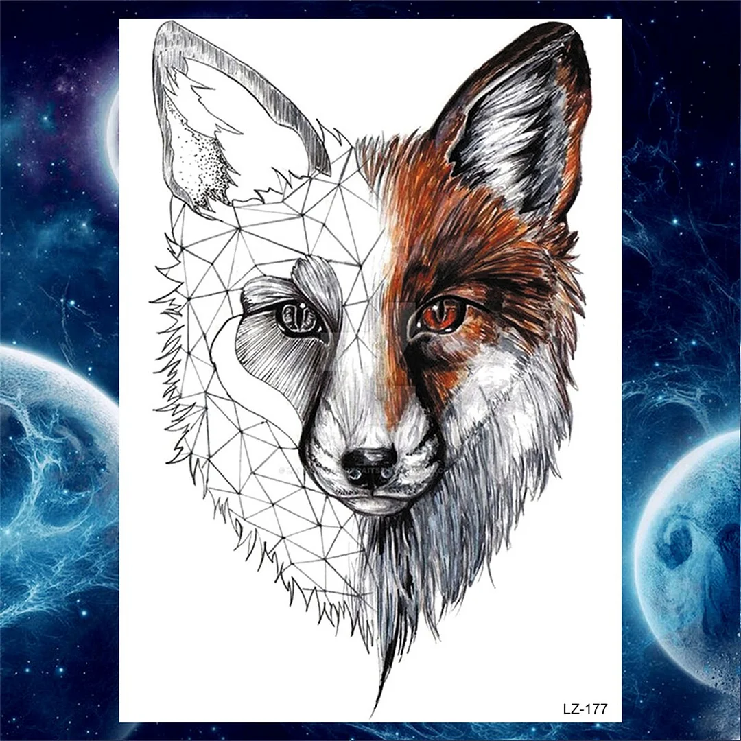 Sdrawing Anchor Skull Temporary Tattoos For Women Men Adult Pirate Black Skeleton Tattoo Sticker Fake Wolf Lion Tiger Tatoos Back